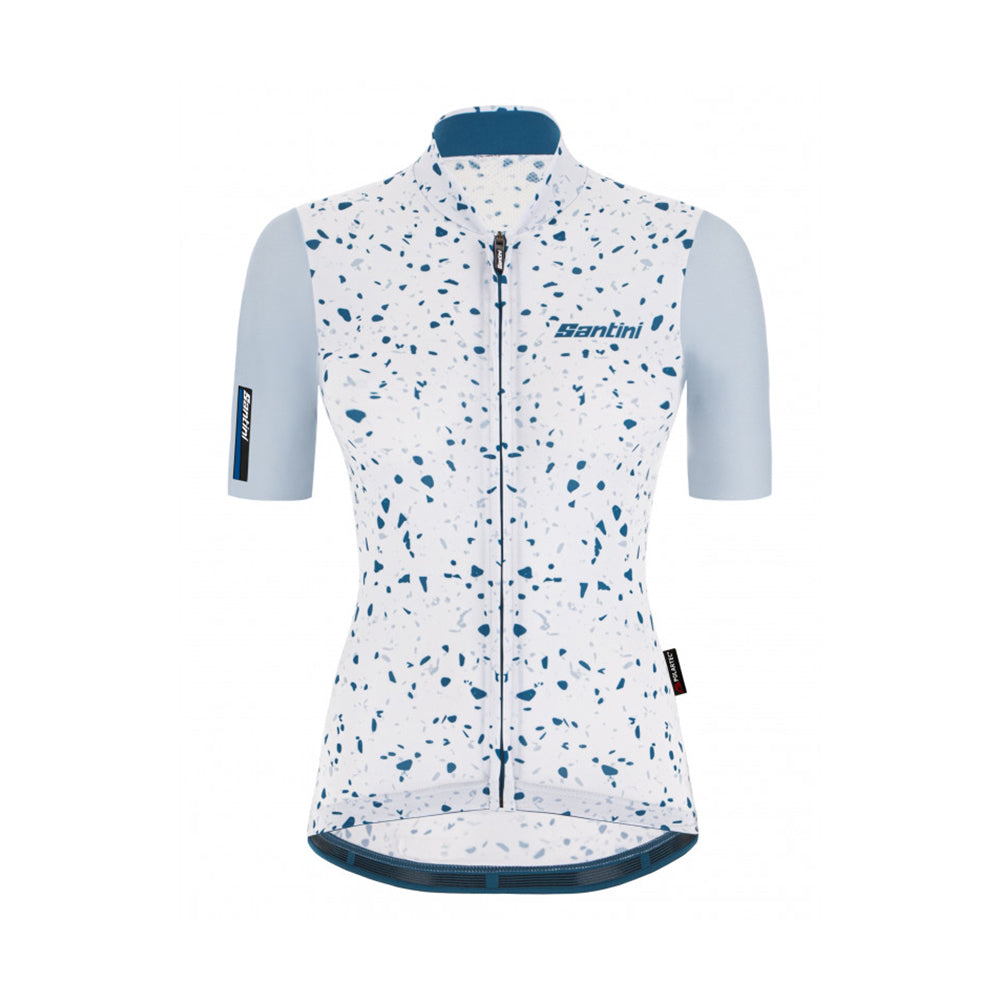 Santini SS21 Delta Pietra S/S Jersey Silver Slim Fit til kvinde 