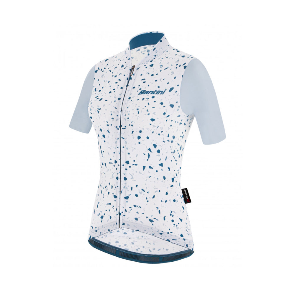 Santini SS21 Delta Pietra S/S Jersey Silver Slim Fit til kvinde 