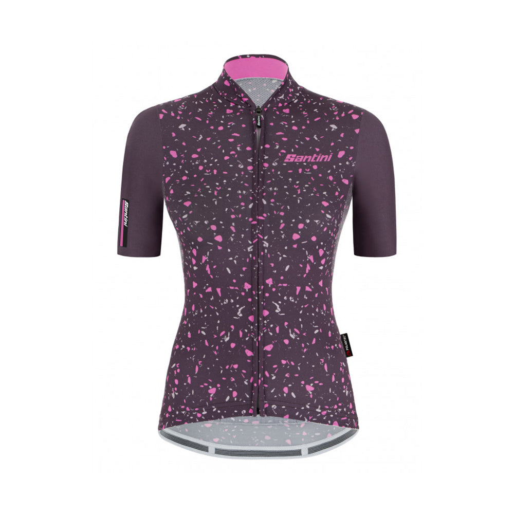 Santini SS21 Delta Pietra S/S Jersey Winery Slim Fit per Donna 