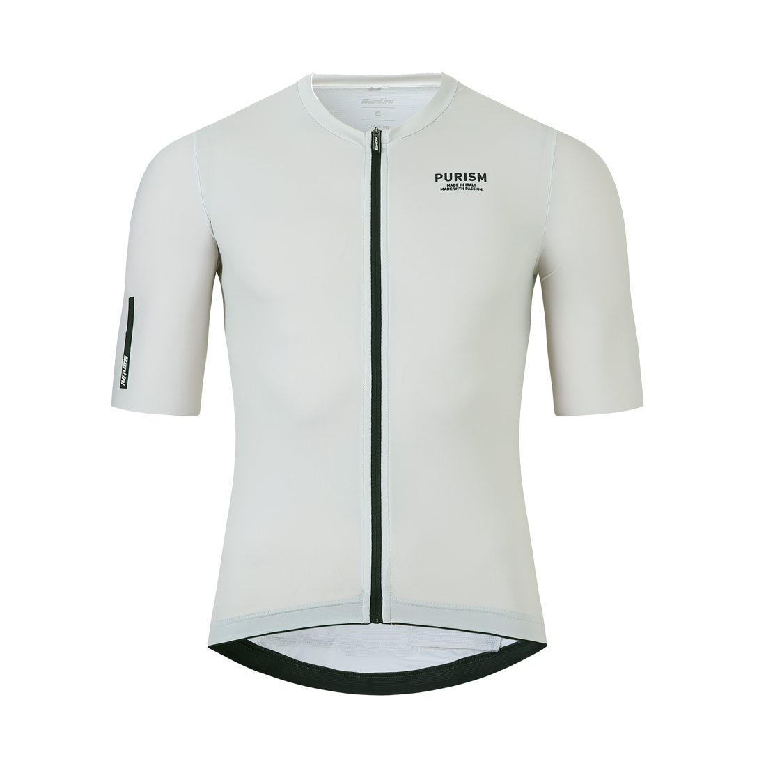 Santini SS23 PURISM Basic S/S Jersey Light Warm Grey Slim Fit 