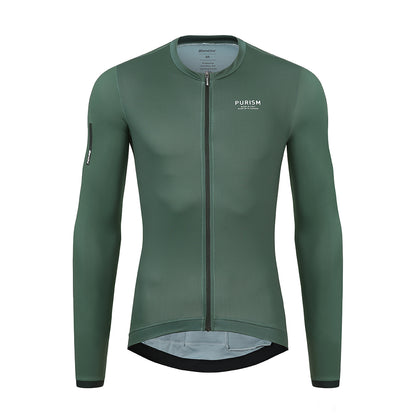 Santini SS23 PURISM Basic L/S Jersey Dark Green Slim Fit