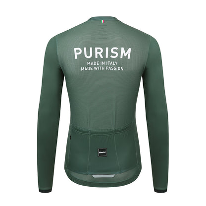 Santini SS23 PURISM Basic L/S Jersey Dark Green Slim Fit