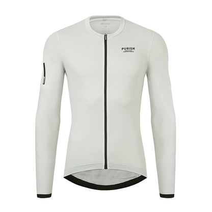 Santini SS23 PURISM Basic L/S Jersey Light Warm Gray Slim Fit