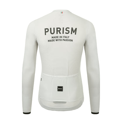 Santini SS23 PURISM Basic L/S Jersey Light Warm Grey Slim Fit 