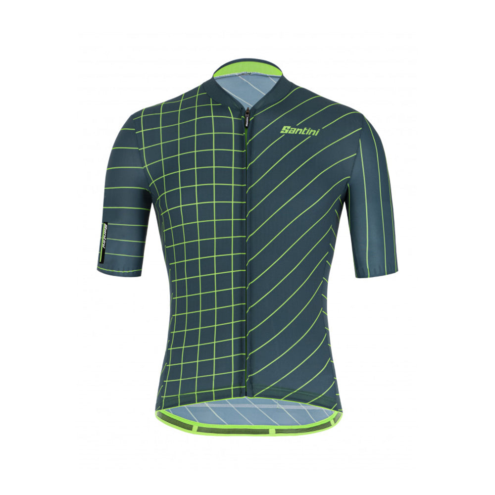 Maglia Santini SS21 Sleek Dinamo Race M/C Verde Vestibilità elegante 