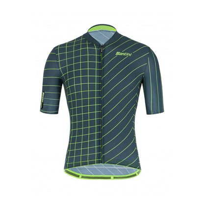 Maglia Santini SS21 Sleek Dinamo Race M/C Verde Vestibilità elegante 