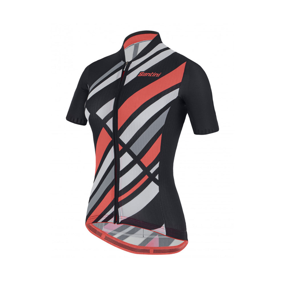 Maglia Santini SS21 Sleek Raggio S/S Eco Nera Sleek Fit per donna 