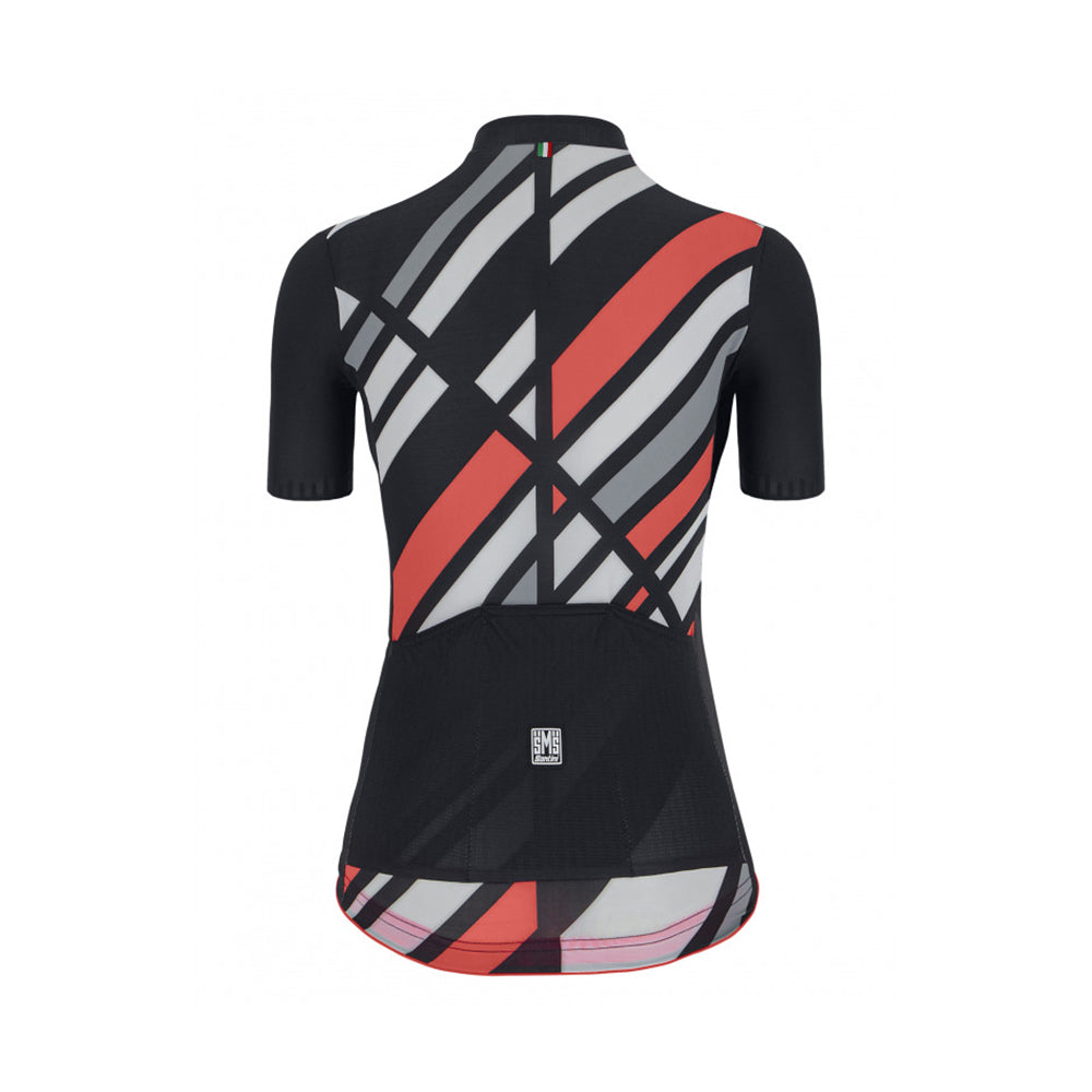 Maglia Santini SS21 Sleek Raggio S/S Eco Nera Sleek Fit per donna 