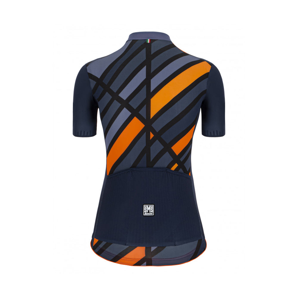 Maglia Santini SS21 Sleek Raggio S/S Eco Jersey Navy Sleek Fit per donna 