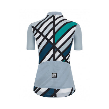 Maglia Santini SS21 Sleek Raggio S/S Eco Jersey Argento Sleek Fit per donna 