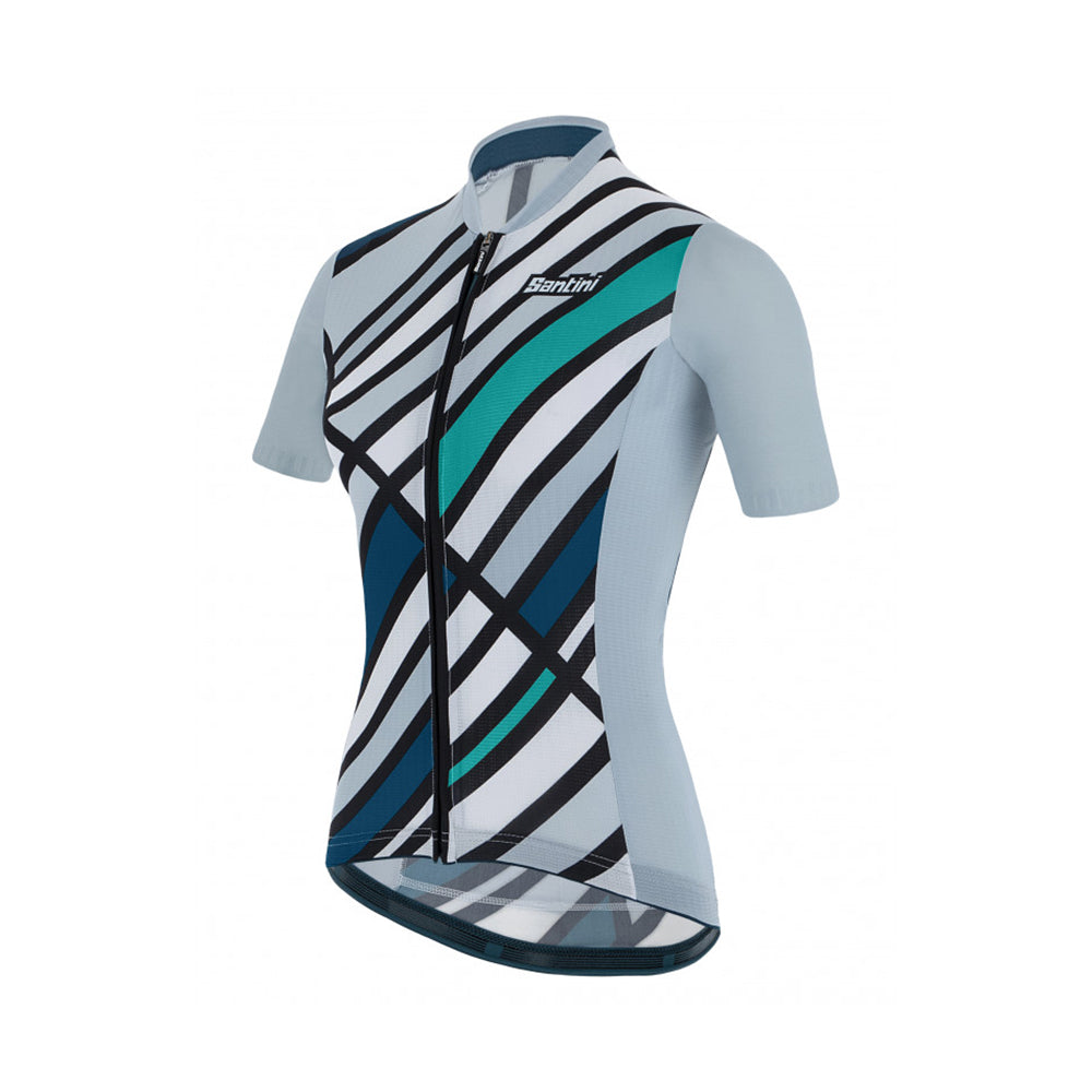 Maglia Santini SS21 Sleek Raggio S/S Eco Jersey Argento Sleek Fit per donna 