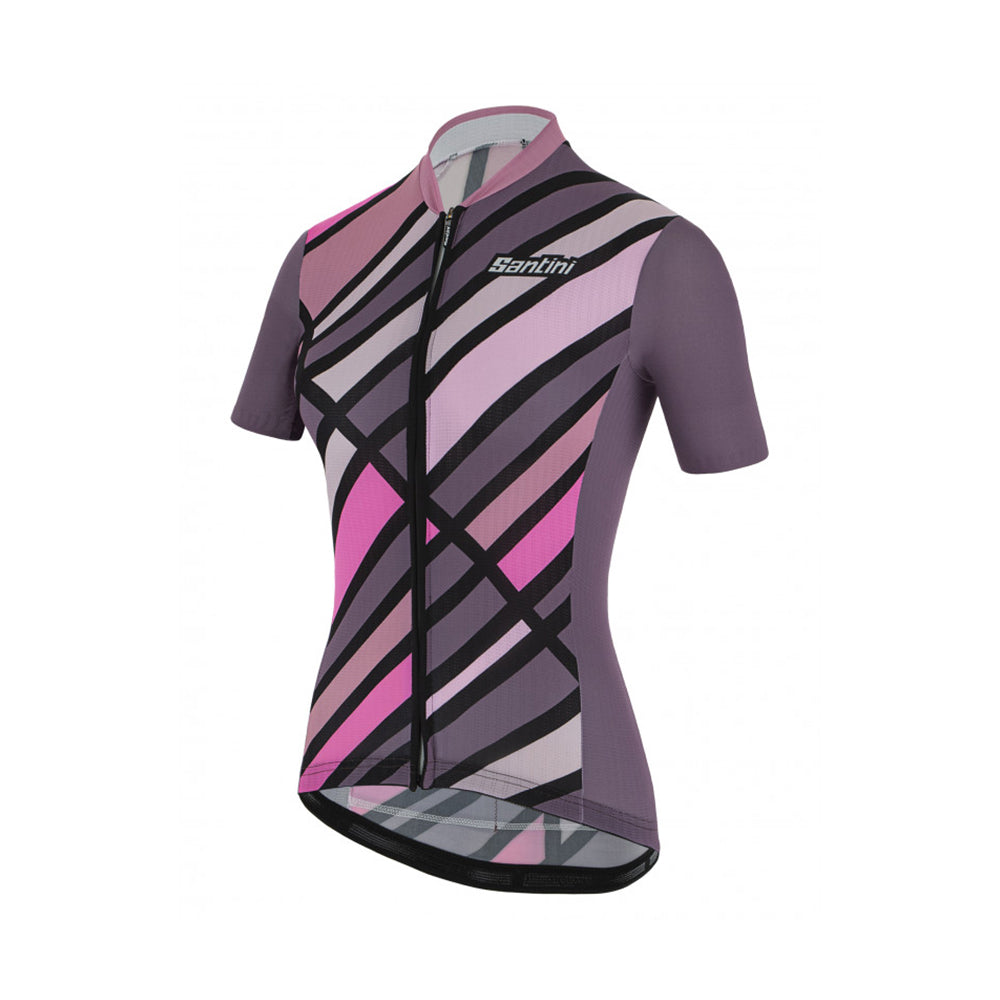 Santini SS21 Sleek Raggio S/S Eco Jersey Viola Sleek Vestibilità per donna 