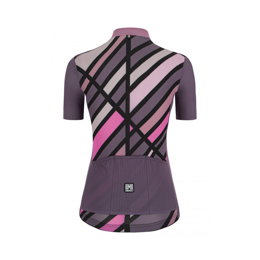 Santini SS21 Sleek Raggio S/S Eco Jersey Viola Sleek Vestibilità per donna 