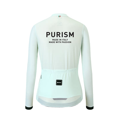 Santini SS24 PURISM Basic L/S Jersey Blue Blush Slim Fit for Woman