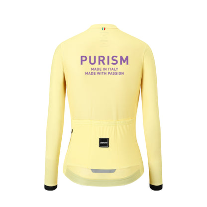 Santini SS24 PURISM Basic L/S Jersey Lemon Drop Slim Fit for Woman