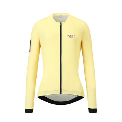 Santini SS24 PURISM Basic L/S Jersey Lemon Drop Slim Fit for Woman