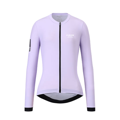 Santini SS24 PURISM Basic L/S Jersey Pastel Lilac Slim Fit for Woman