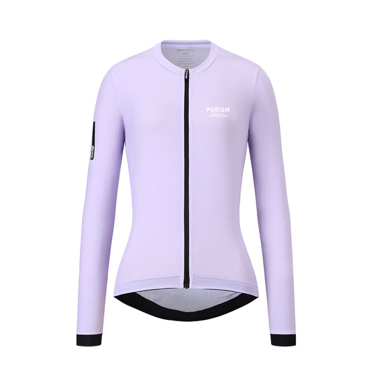 Santini SS24 PURISM Basic L/S Jersey Pastel Lilac Slim Fit for Woman