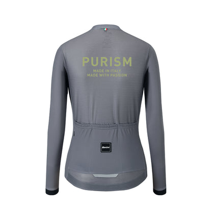 Santini SS24 PURISM Basic L/S Jersey Quiet Shade Slim Fit for Woman