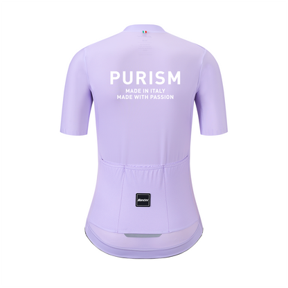 Santini SS23 PURISM Race S/S Jersey Pastel Lilac Sleek Fit for Woman