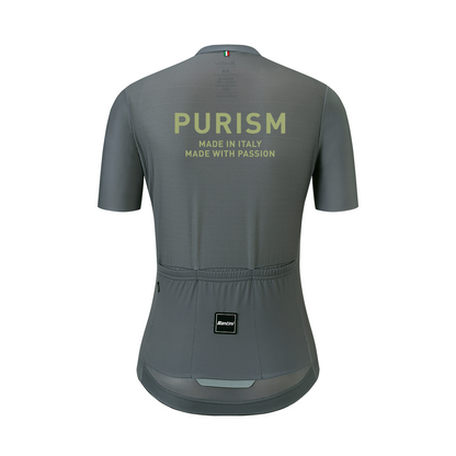 Santini SS24 PURISM Basic S/S Jersey Quiet Shade Slim Fit for Woman