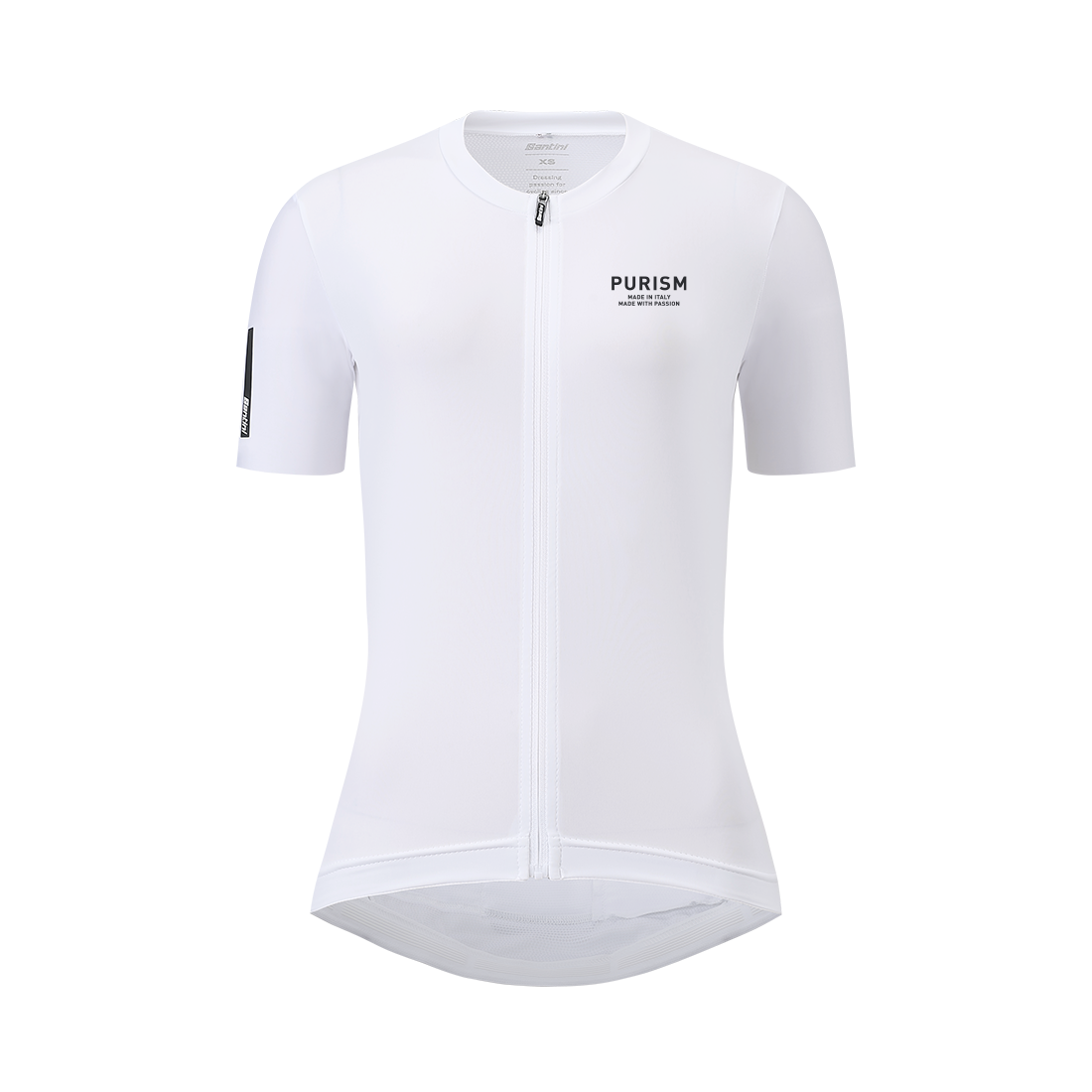 Santini SS24 PURISM Basic S/S Jersey White Slim Fit for Woman